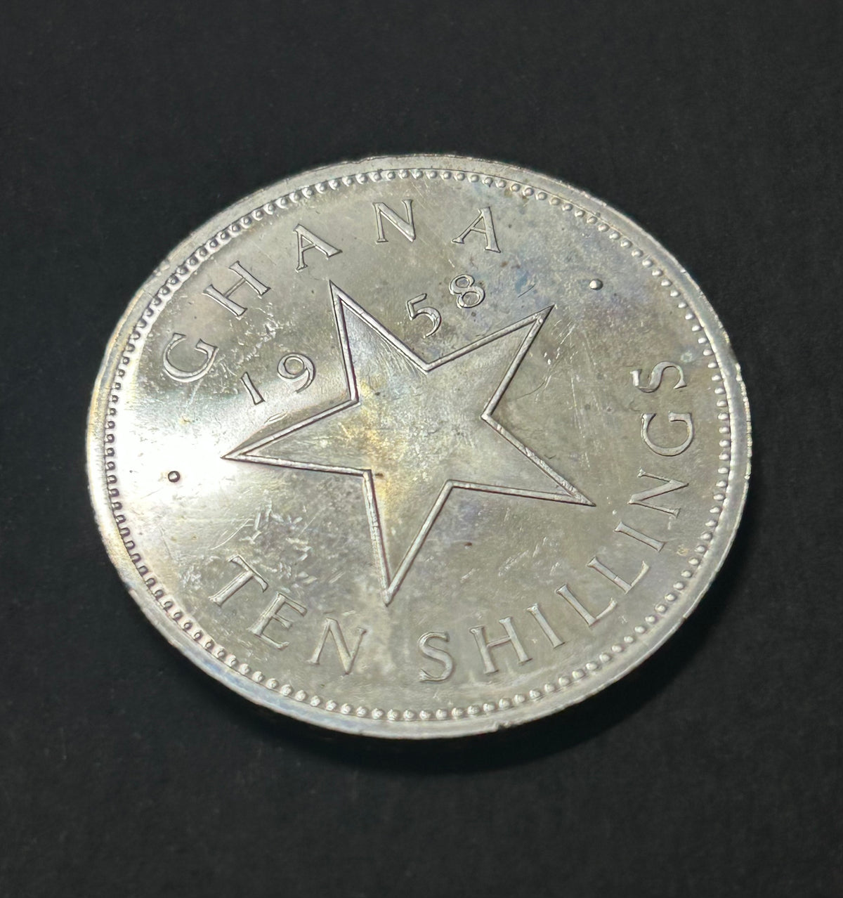 1958 Ghana Ten Shilling Coin