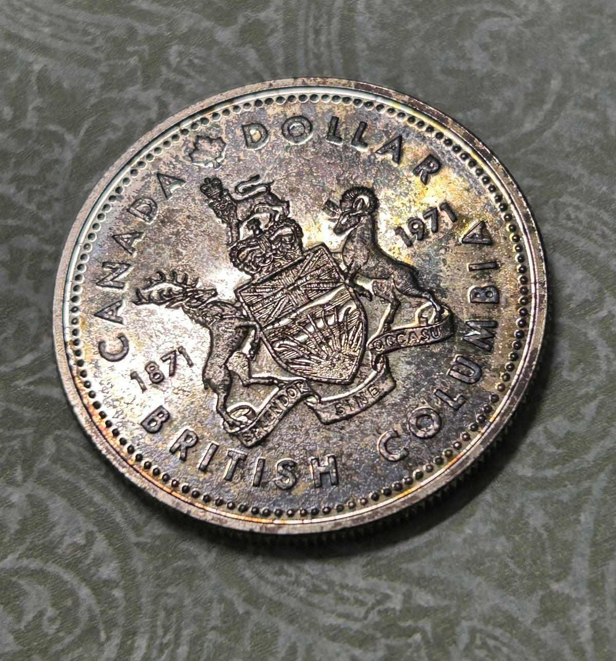 1971 British Columbia Centennial Canadian Silver Dollar