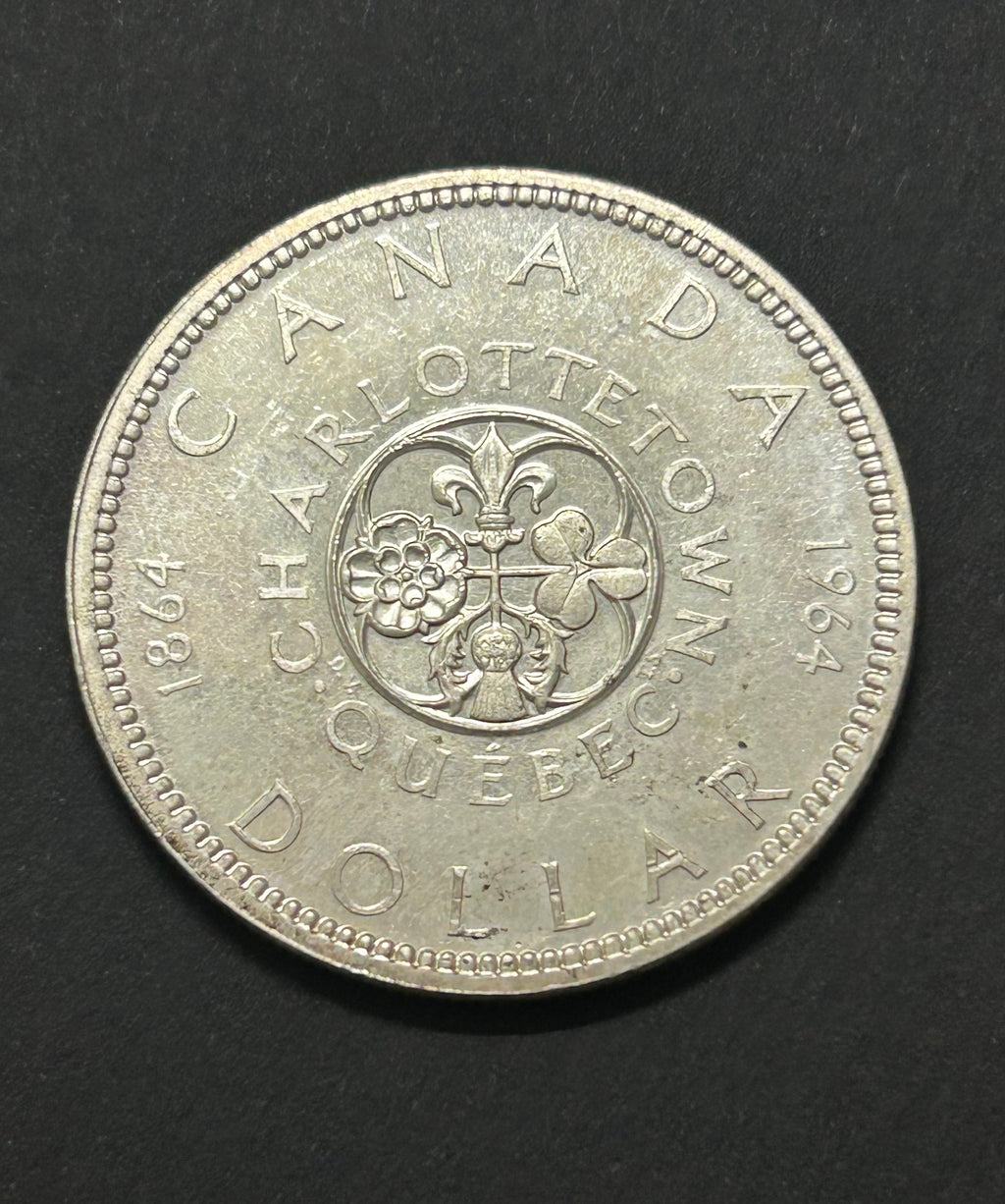 1964 Quebec Confederations Centennial Silver Dollar