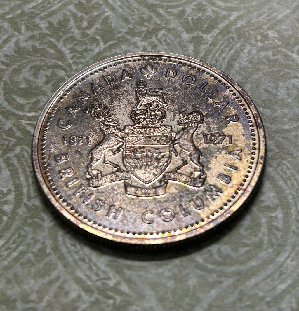 1971 British Columbia Centennial Canadian Silver Dollar