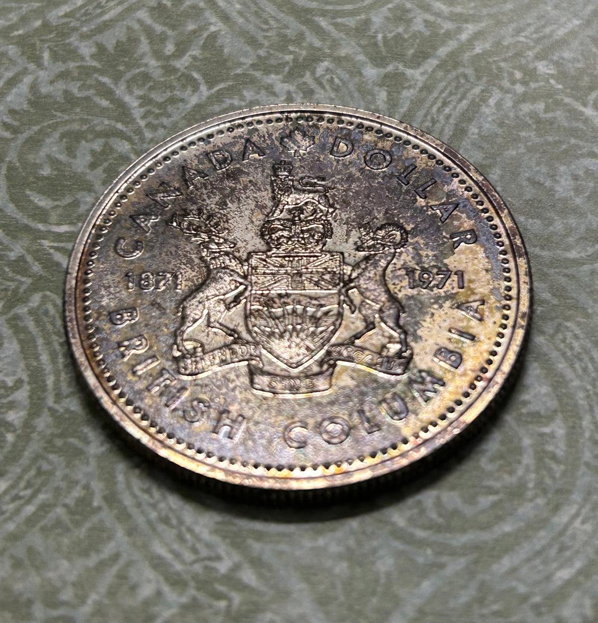 1971 British Columbia Centennial Canadian Silver Dollar