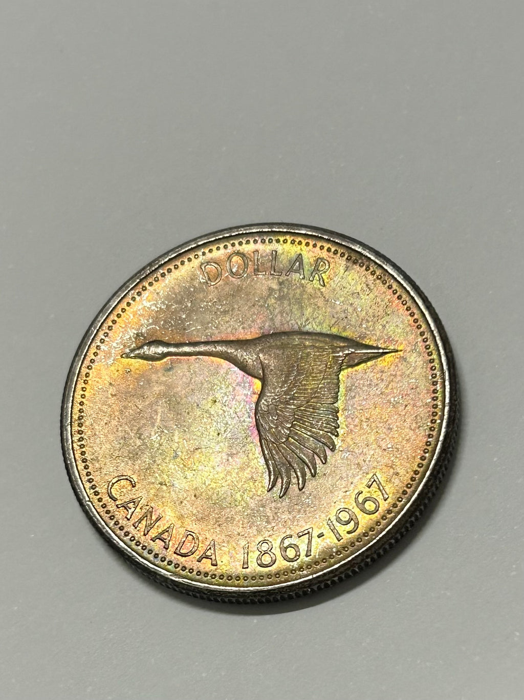 Beautifully Toned Canadian Centennial Silver Dollar