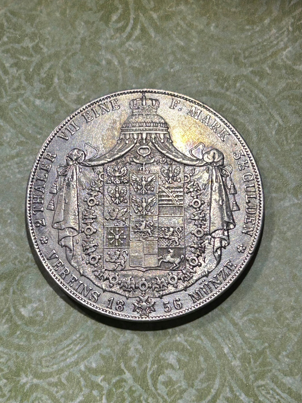 Two Thaler coin from 1856 Prussia