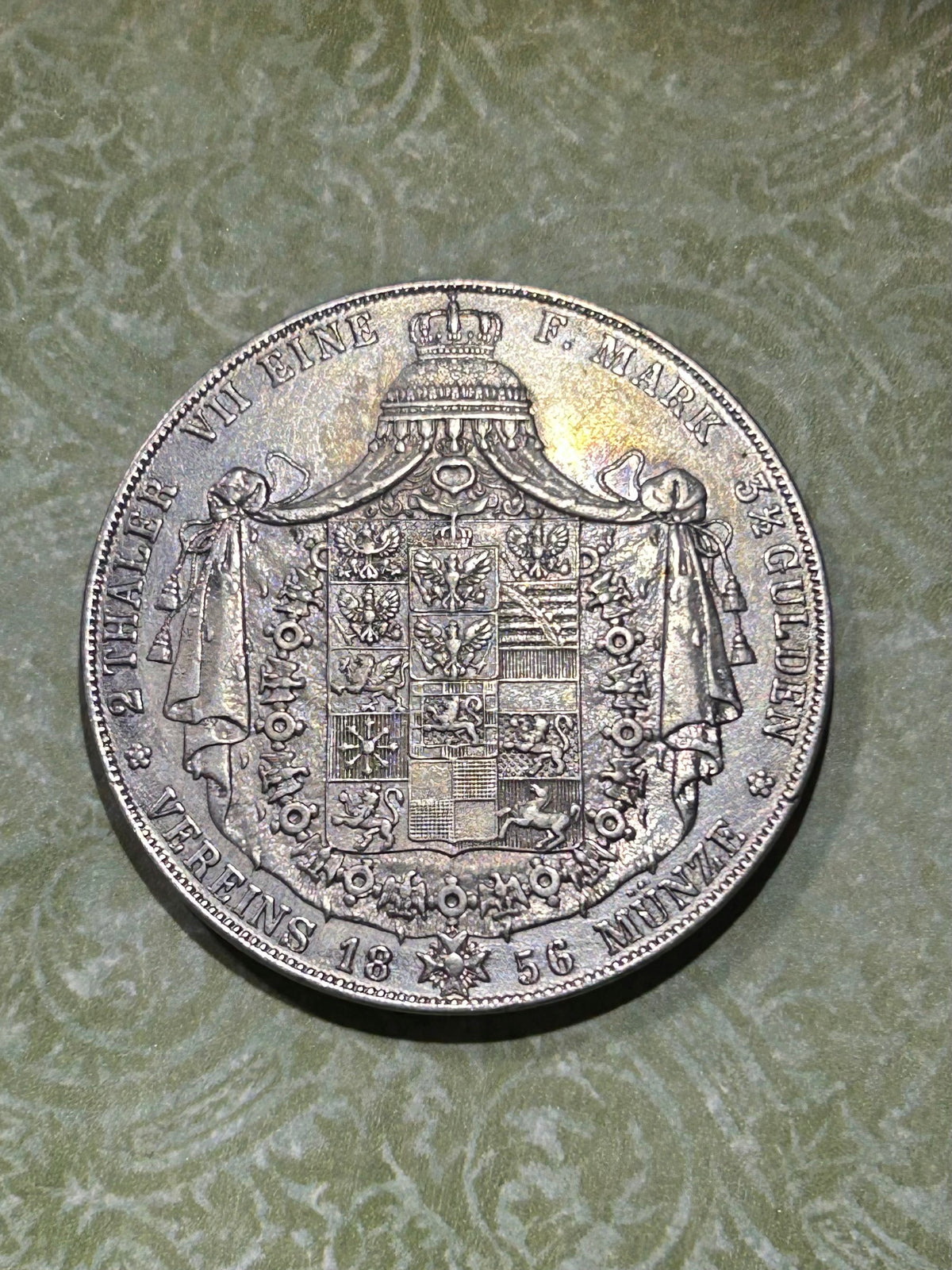 Two Thaler coin from 1856 Prussia
