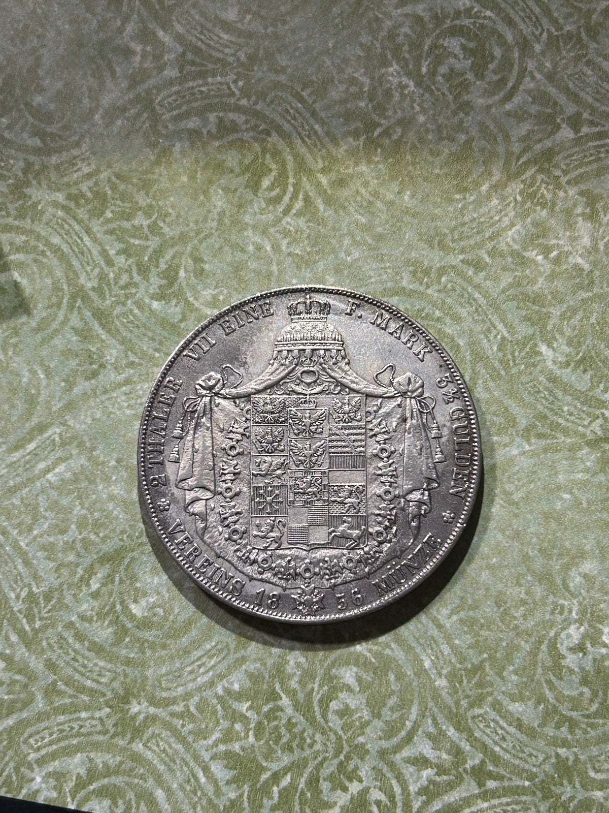Two Thaler coin from 1856 Prussia