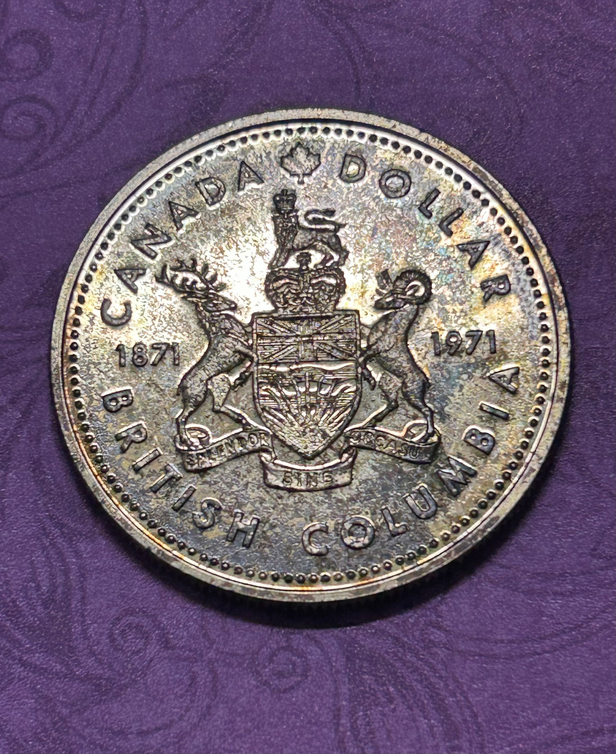 1971 British Columbia Centennial Canadian Silver Dollar